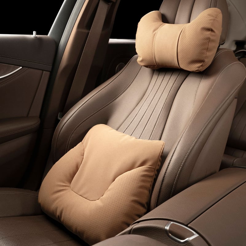 Shannai auto kaela padi – suede väliskate, mäluvahtu täidis, universaalne ühilduvus, kõikidele aastaaegadele