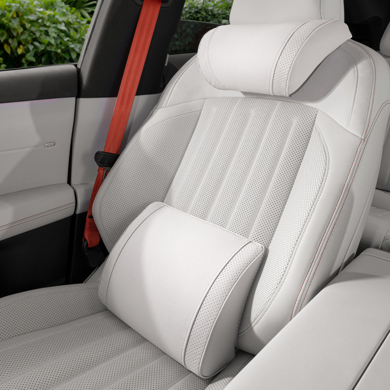 Auto jastuk za glavu s podrškom za vratni dio, Whale marka, vanjski materijal jahtni velur, punjenje cloud cotton, uzorak logotipa marke, univerzalno za sve automobile, pogodno za sve sezone