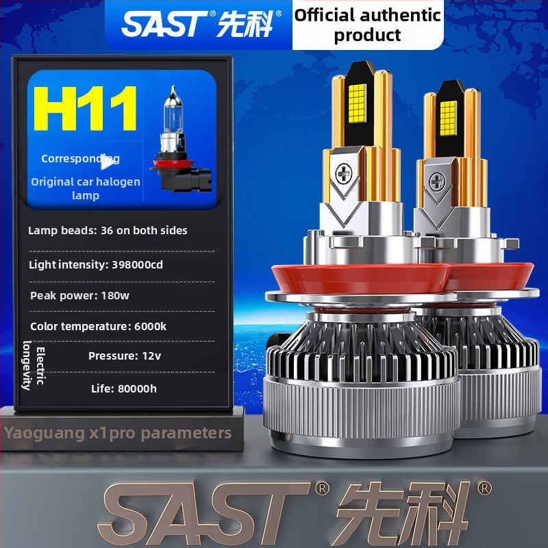 Комплект автомобилни LED фарове, 90–100W, 12V, LED за близък и далечен светлинен лъч, съвместим с H7/H1/H4/H11/9012