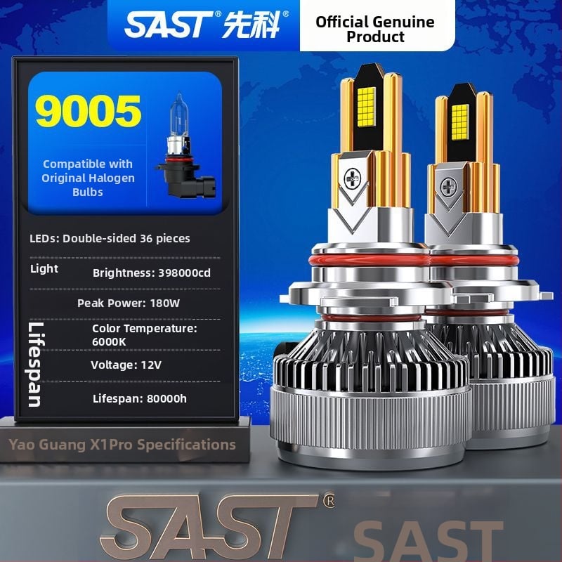 Комплект автомобилни LED фарове, 90–100W, 12V, LED за близък и далечен светлинен лъч, съвместим с H7/H1/H4/H11/9012