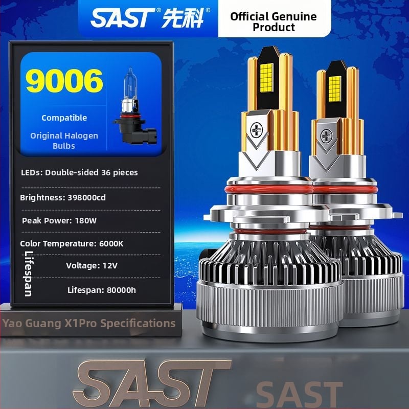 Комплект автомобилни LED фарове, 90–100W, 12V, LED за близък и далечен светлинен лъч, съвместим с H7/H1/H4/H11/9012