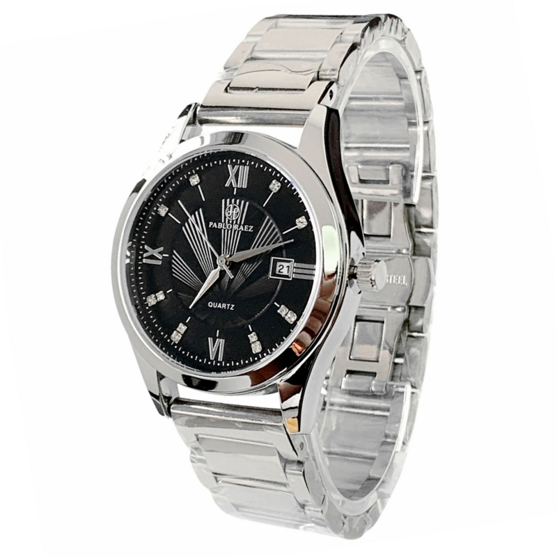 Pablo Raez muški kvarcni sat, kućište i remen od nehrđajućeg čelika, kalendar, vodootpornost 30M, prilagodljiv
