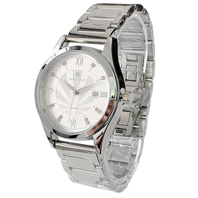 Pablo Raez muški kvarcni sat, kućište i remen od nehrđajućeg čelika, kalendar, vodootpornost 30M, prilagodljiv