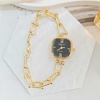Ženski kvarcni sat s kvadratnim cifrom, narukvica od legure, dijamantni ukras i svjetsko vrijeme