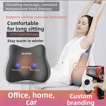 Elektriska masāžas spilventiņš birojā ar apkuri un jostasvietas atbalstu, daudzfunkcionāls jostas spilventiņš ar atmiņas putu pildījumu, Drikong materiāls