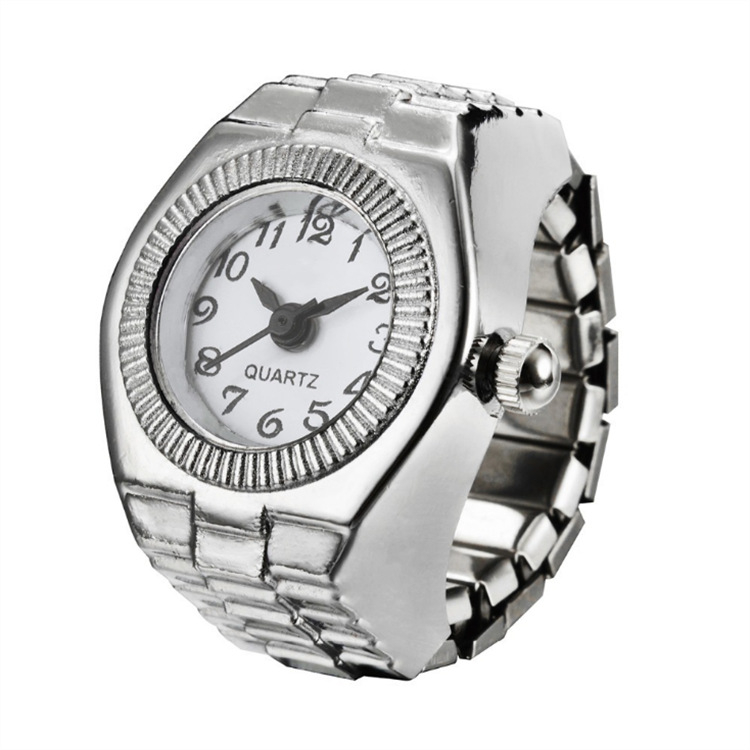 Prsten sat s kvarcnim mehanizmom (model 68), kućište od cinkove legure, kaiš od legure, prikaz s kazaljkama i brojevima, nije vodootporan