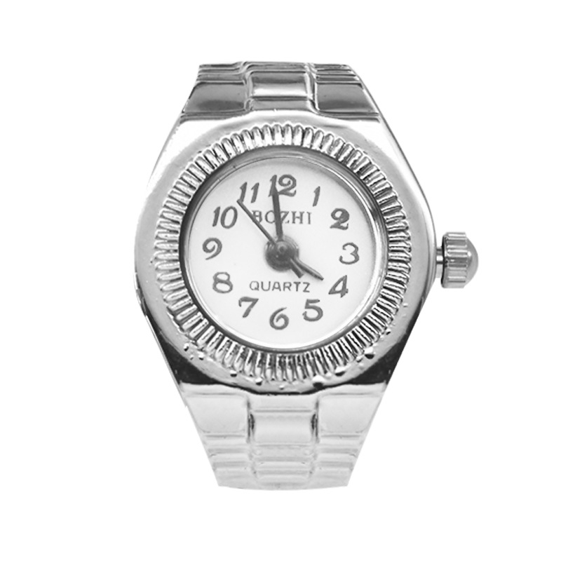 Prsten sat s kvarcnim mehanizmom (model 68), kućište od cinkove legure, kaiš od legure, prikaz s kazaljkama i brojevima, nije vodootporan