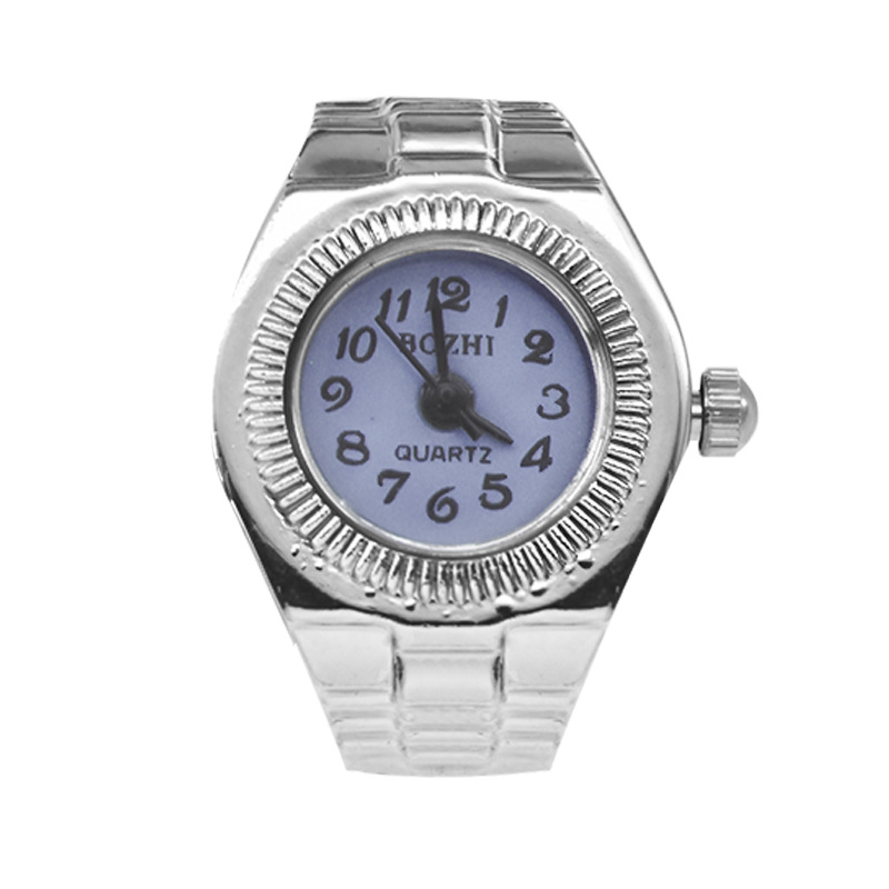 Prsten sat s kvarcnim mehanizmom (model 68), kućište od cinkove legure, kaiš od legure, prikaz s kazaljkama i brojevima, nije vodootporan