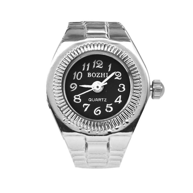 Prsten sat s kvarcnim mehanizmom (model 68), kućište od cinkove legure, kaiš od legure, prikaz s kazaljkama i brojevima, nije vodootporan