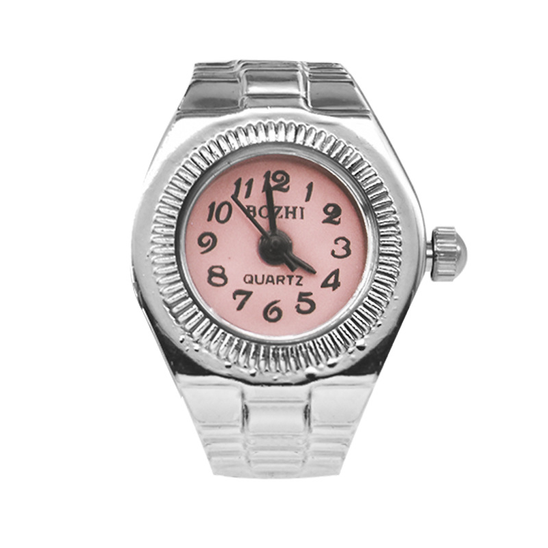 Prsten sat s kvarcnim mehanizmom (model 68), kućište od cinkove legure, kaiš od legure, prikaz s kazaljkama i brojevima, nije vodootporan