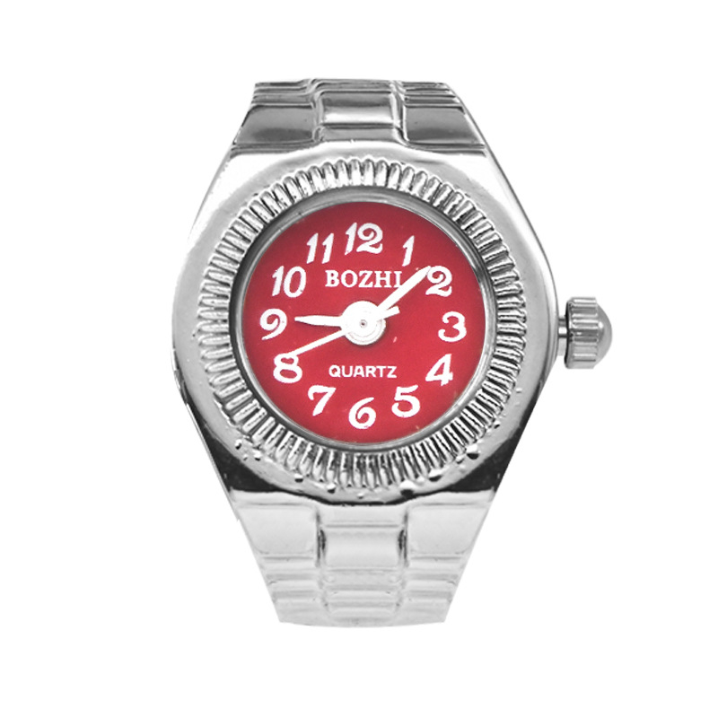 Prsten sat s kvarcnim mehanizmom (model 68), kućište od cinkove legure, kaiš od legure, prikaz s kazaljkama i brojevima, nije vodootporan