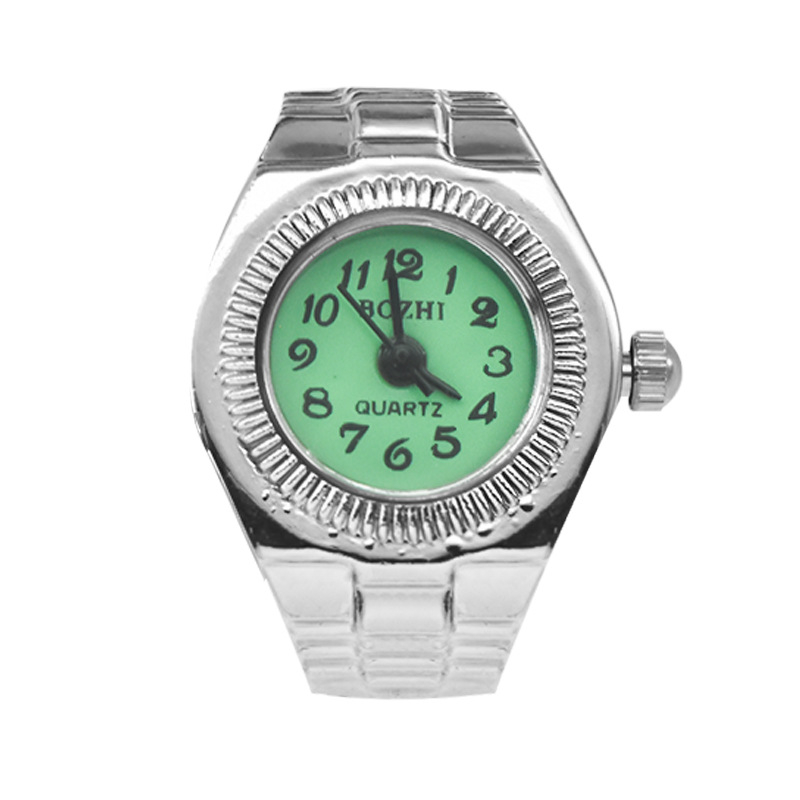 Prsten sat s kvarcnim mehanizmom (model 68), kućište od cinkove legure, kaiš od legure, prikaz s kazaljkama i brojevima, nije vodootporan