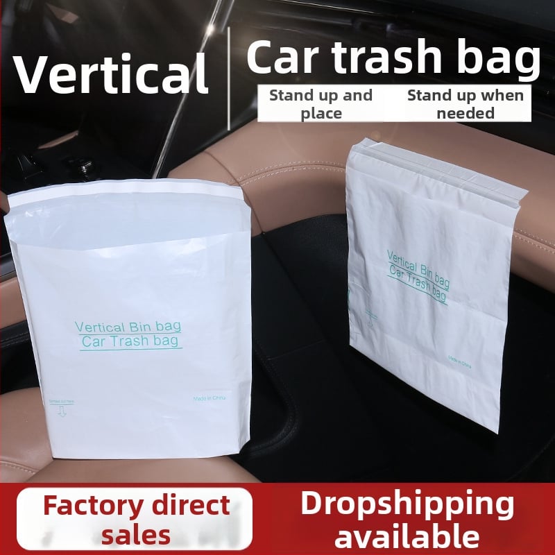 HDPE auto atkritumu maisiņš ar līmēšanas stiprinājumu — kompakts auto atkritumu maisiņš, privātais zīmols