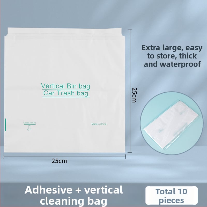 HDPE auto atkritumu maisiņš ar līmēšanas stiprinājumu — kompakts auto atkritumu maisiņš, privātais zīmols
