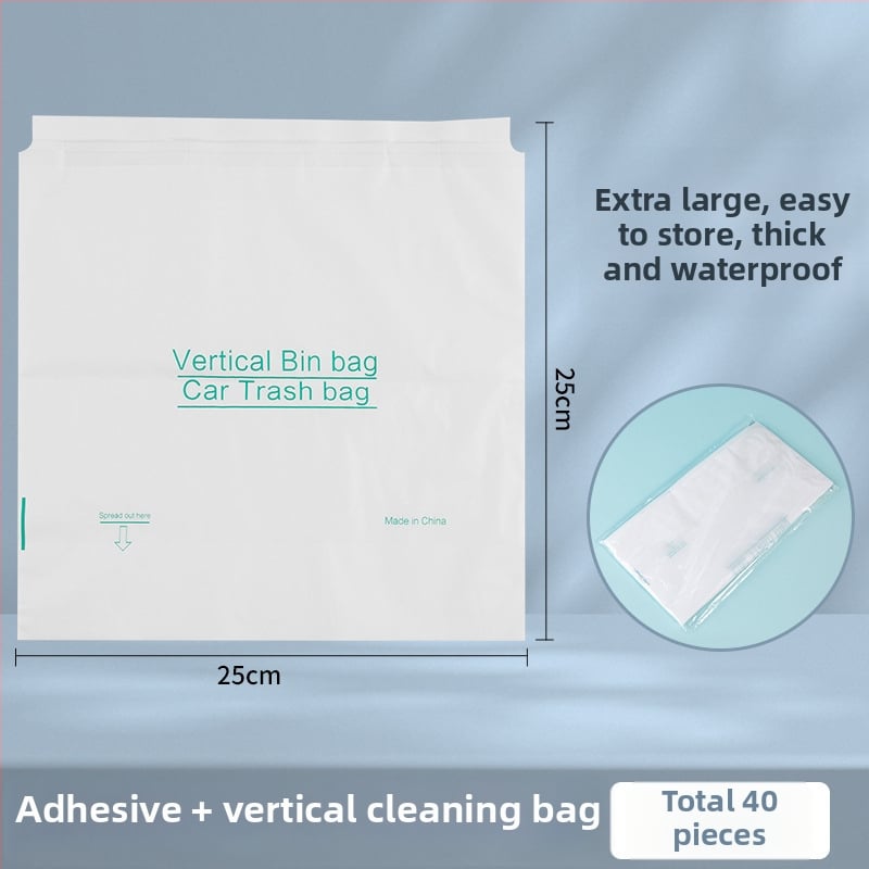 HDPE auto atkritumu maisiņš ar līmēšanas stiprinājumu — kompakts auto atkritumu maisiņš, privātais zīmols