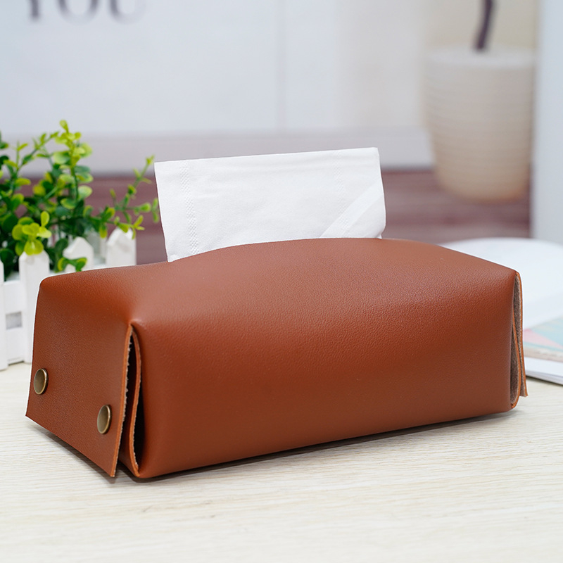 PU ādas kvadrātveidīga salvetu kārba – augstas blīvuma plāksne, noņemamas salvetes, daudzfunkcionāla, moderns minimālisma dizains