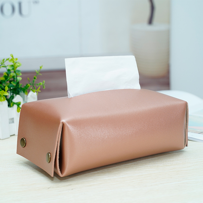 PU ādas kvadrātveidīga salvetu kārba – augstas blīvuma plāksne, noņemamas salvetes, daudzfunkcionāla, moderns minimālisma dizains