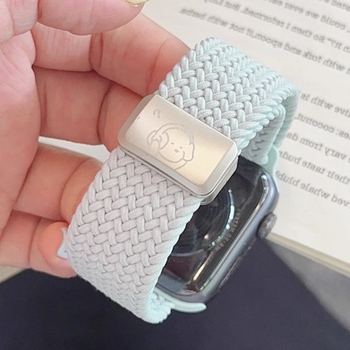 iWatch лента с преплетен дизайн и магнитно закрепване, дишаща гривна, Shell материал, бизнес стил