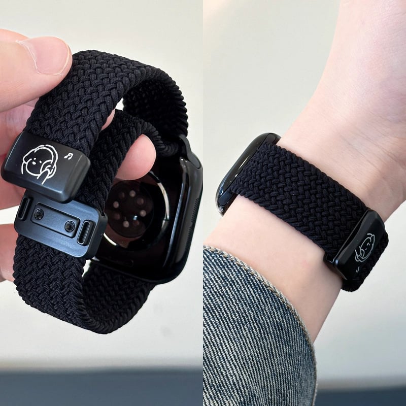 iWatch лента с преплетен дизайн и магнитно закрепване, дишаща гривна, Shell материал, бизнес стил