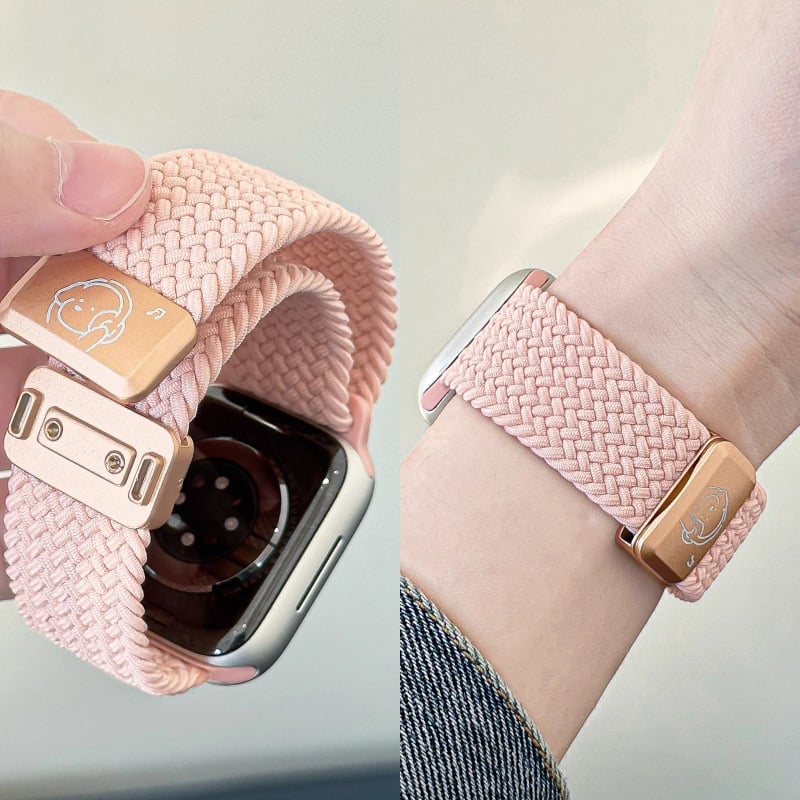 iWatch лента с преплетен дизайн и магнитно закрепване, дишаща гривна, Shell материал, бизнес стил