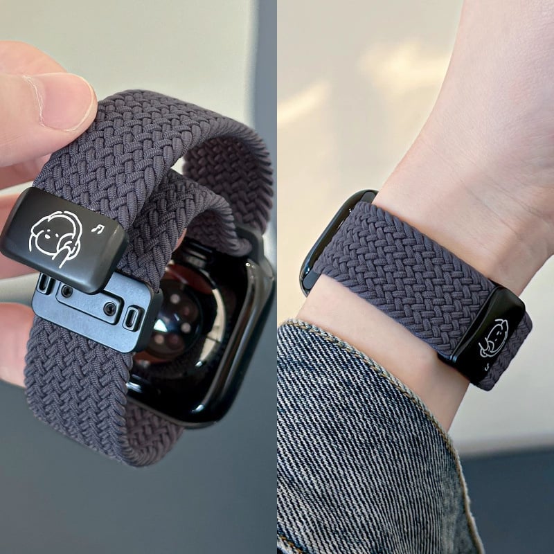 iWatch лента с преплетен дизайн и магнитно закрепване, дишаща гривна, Shell материал, бизнес стил