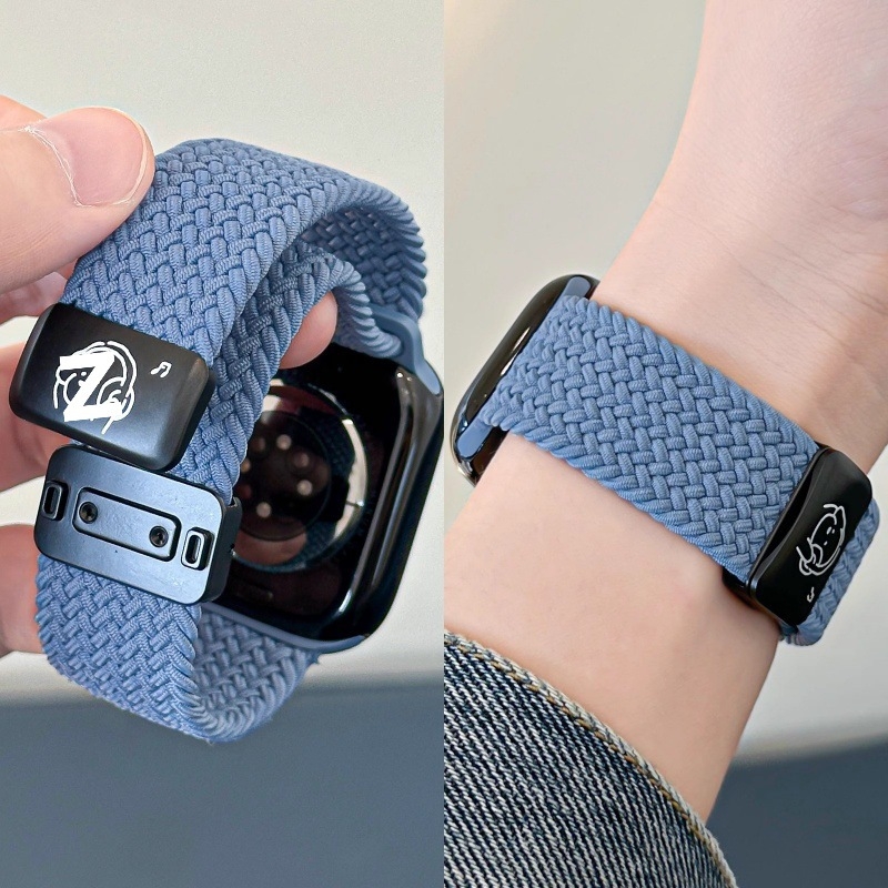 iWatch лента с преплетен дизайн и магнитно закрепване, дишаща гривна, Shell материал, бизнес стил