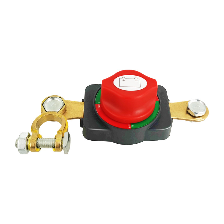 Automašīnas akumulatora pozitīvā pola pagarinājuma kabelis ar augstas strāvas galveno naža tipa slēdzi, 125 mm