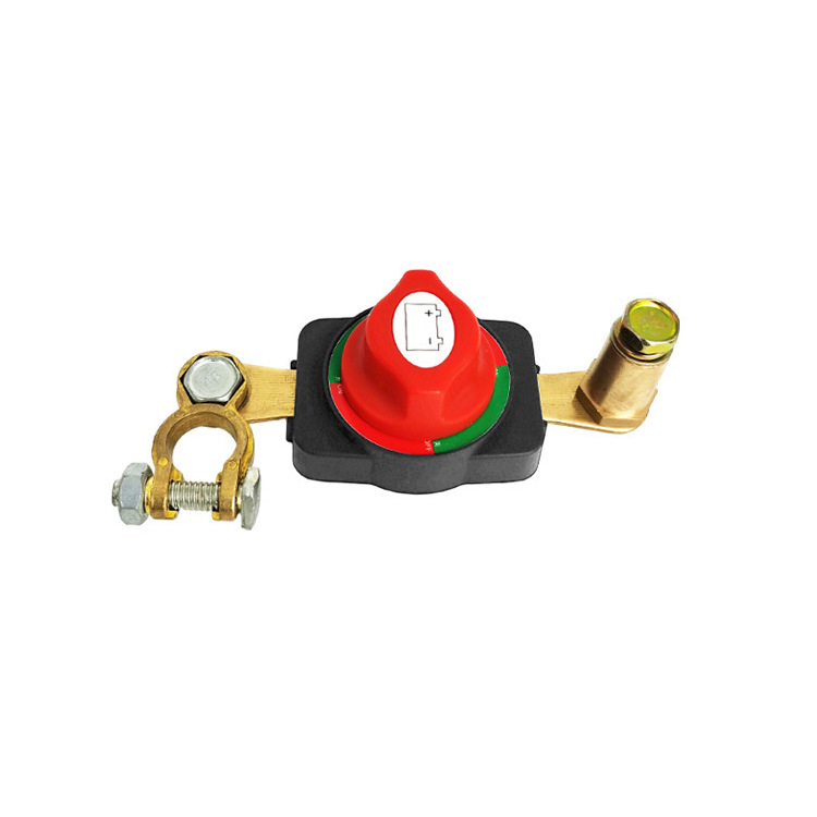 Automašīnas akumulatora pozitīvā pola pagarinājuma kabelis ar augstas strāvas galveno naža tipa slēdzi, 125 mm