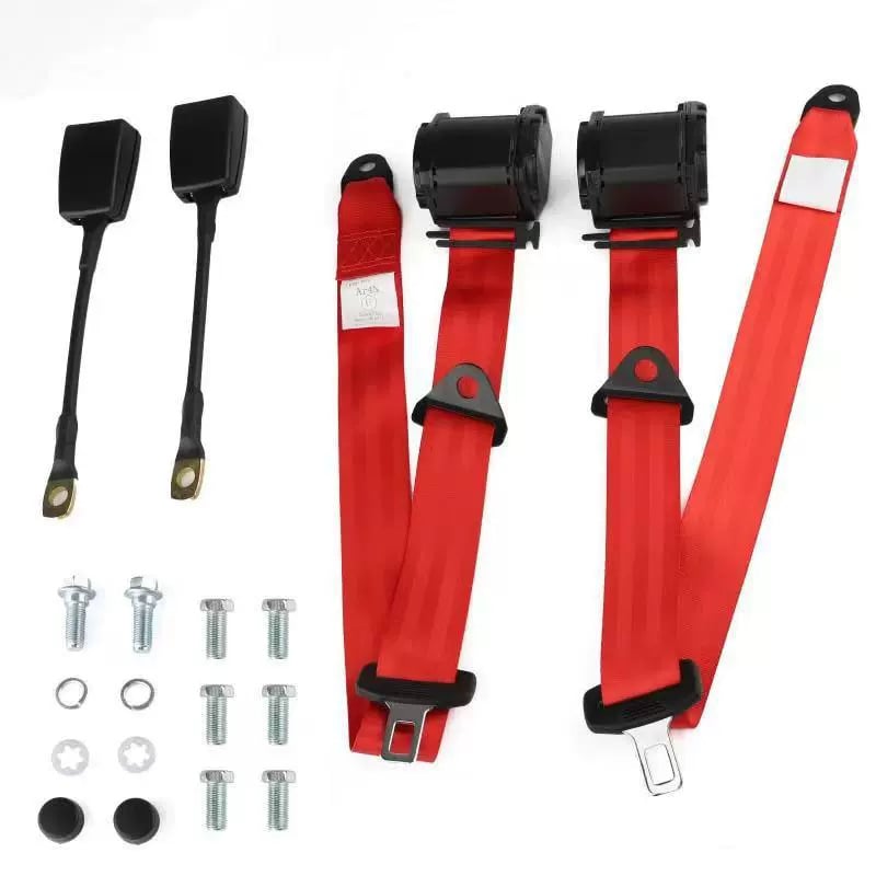 Trīspunktu automātiskā regulējamā auto drošības josta, poliesters