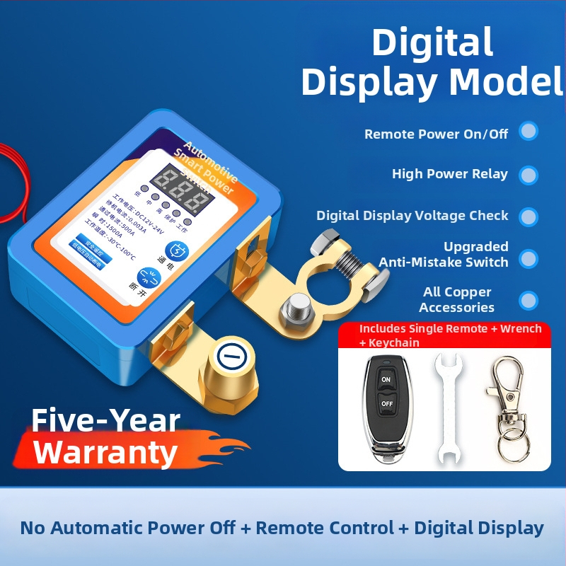 Automobiļu gudrais barošanas atslēdzis 12–24V, universāla automašīnu lietošana, attālinātais relejs ar 50 m darbības rādiusu, augstas veiktspējas, vara kontakti