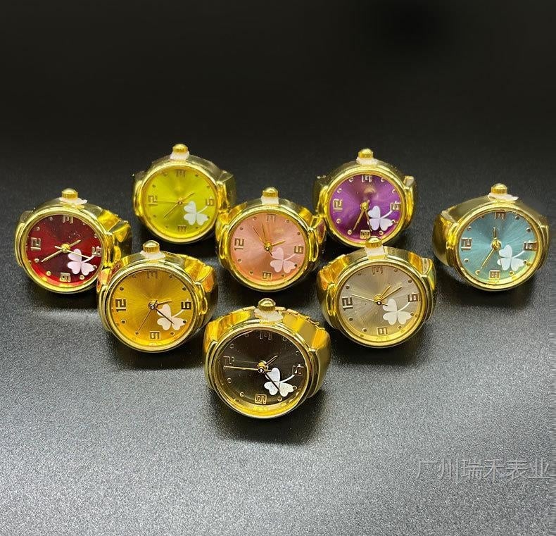 Žiedinis laikrodis, kvarcinis SL68 mechanizmas, nerūdijančio plieno dirželis, apvalus cifferblatas, cifferblato skersmuo iki 20 mm