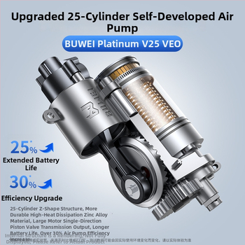 Automobiļu ārkārtas enerģijas avots ar integrētu gaisa sūteni un pūtēju, viss‑viens: akumulatora iedarbināšana, uzlāde un piepūšana — Zīmols: Buwei; Materiāls: PC/ABS; Pielāgošana: Jā; Privāts zīmols pieejams