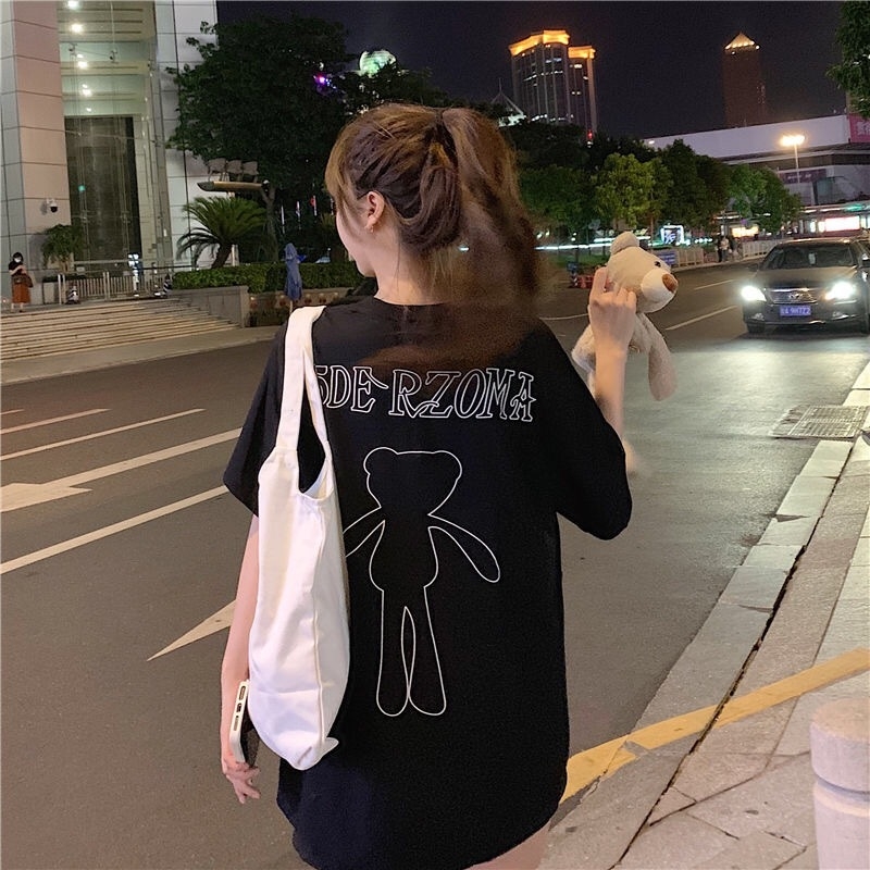Ženski T-shirt od akrilnog vlakna (95%+), 3/4 rukav, okrugli izrez, slobodan kroj, gradski stil