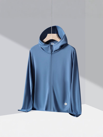 Kaput s kapuljom i UPF50+ zaštitom od sunca, letnja poliester smjesa, zatvarač