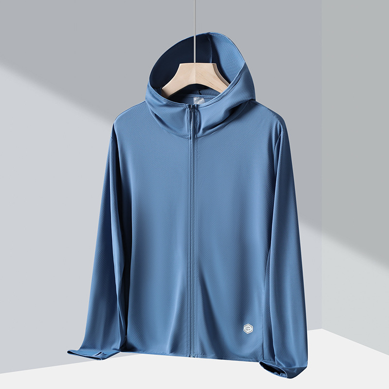 Kaput s kapuljom i UPF50+ zaštitom od sunca, letnja poliester smjesa, zatvarač