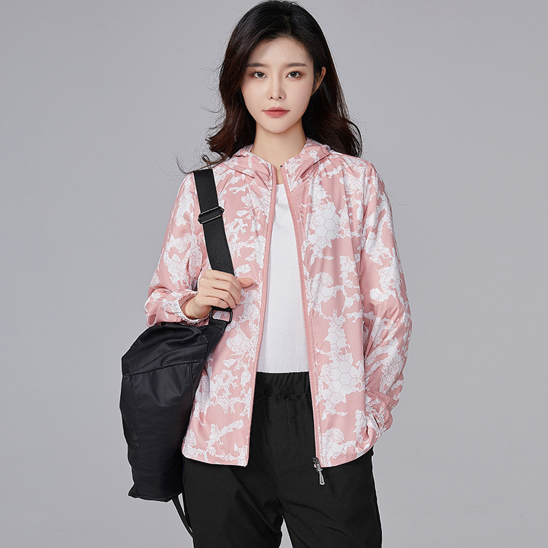 Unisex windbreaker za sunčevu zaštitu, kamuflažni najlon, prozračan, dugi rukav, s patentnim zatvaračem