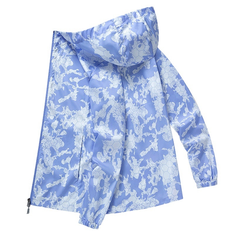Unisex windbreaker za sunčevu zaštitu, kamuflažni najlon, prozračan, dugi rukav, s patentnim zatvaračem