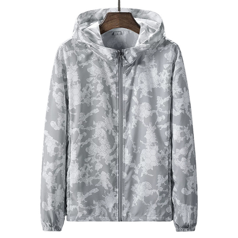 Unisex windbreaker za sunčevu zaštitu, kamuflažni najlon, prozračan, dugi rukav, s patentnim zatvaračem