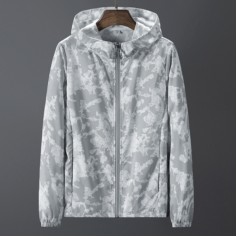 Unisex windbreaker za sunčevu zaštitu, kamuflažni najlon, prozračan, dugi rukav, s patentnim zatvaračem