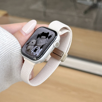 Nylon elastična narukvica s magnetskom kopčom za Apple Watch S10/S11 – tanak, 38–49 mm