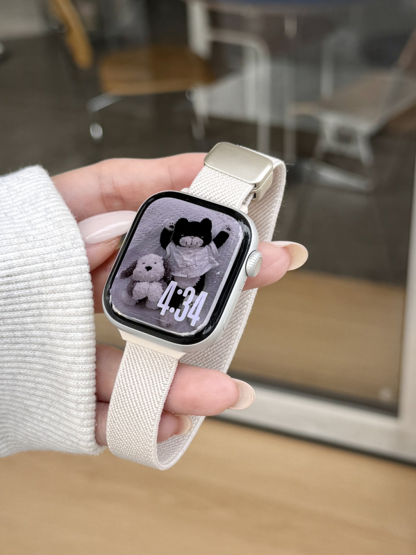 Nylon elastična narukvica s magnetskom kopčom za Apple Watch S10/S11 – tanak, 38–49 mm