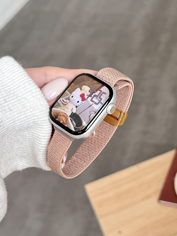 Nylon elastična narukvica s magnetskom kopčom za Apple Watch S10/S11 – tanak, 38–49 mm
