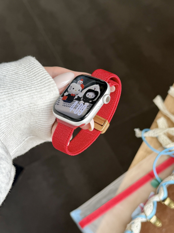 Nylon elastična narukvica s magnetskom kopčom za Apple Watch S10/S11 – tanak, 38–49 mm