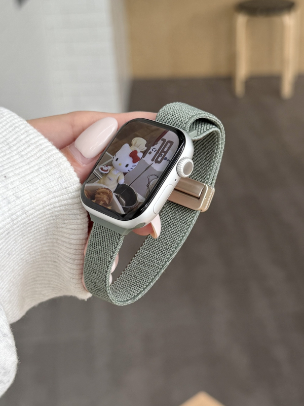 Nylon elastična narukvica s magnetskom kopčom za Apple Watch S10/S11 – tanak, 38–49 mm