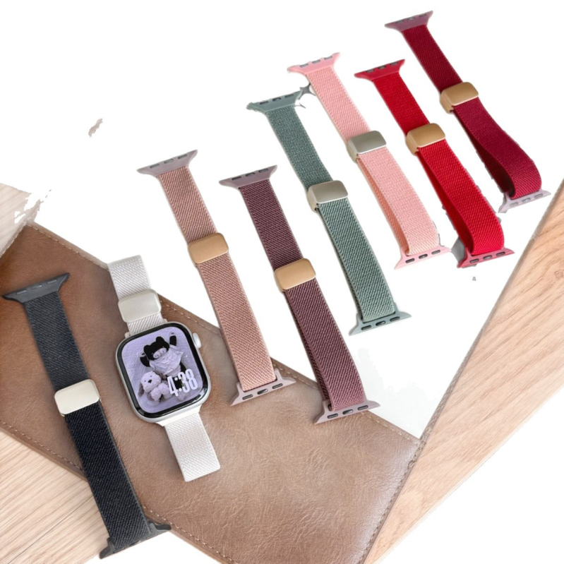 Nylon elastična narukvica s magnetskom kopčom za Apple Watch S10/S11 – tanak, 38–49 mm