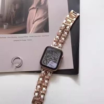 Metalni remen za Apple Watch s dvostrukim lancem, moderan dizajn, kopča na klik