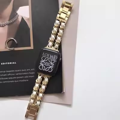 Metalni remen za Apple Watch s dvostrukim lancem, moderan dizajn, kopča na klik