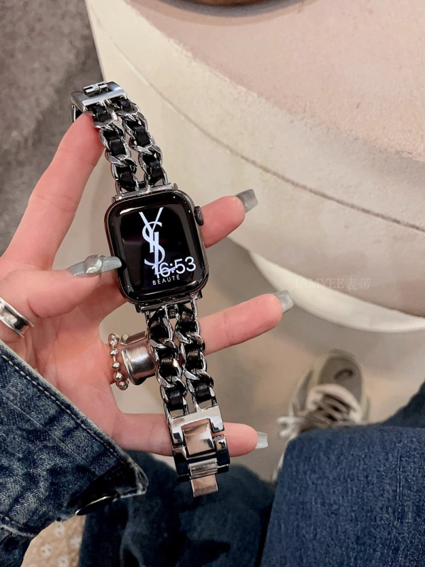 Metalni remen za Apple Watch s dvostrukim lancem, moderan dizajn, kopča na klik