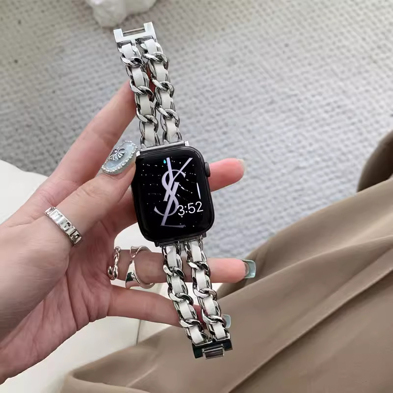 Metalni remen za Apple Watch s dvostrukim lancem, moderan dizajn, kopča na klik