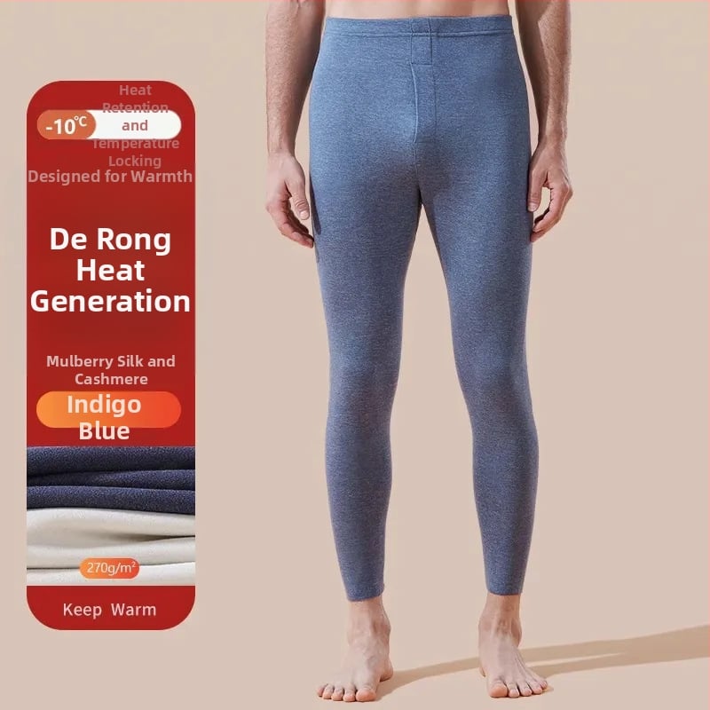 Meeste termilised pikad püksid sirge lõikega, keskmise vöökoha, puuvillane kangas, mikroelastsus